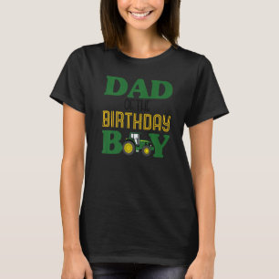 Camiseta Pai do aniversário da Fazenda Boy Trator Family Pa