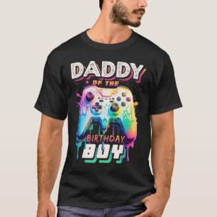 Camiseta Pai Do Aniversário Jogo De Vídeo Correspondente