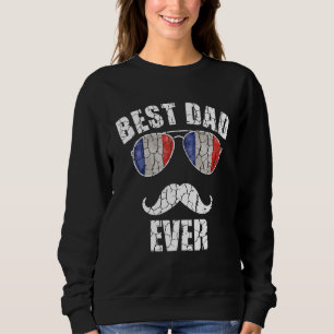 Camiseta Pai do Avô Patriótico do Melhor Pai Francês