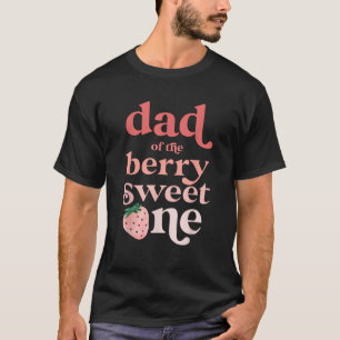 Camiseta Pai do Berry Sweet One Strawberry First Birthd