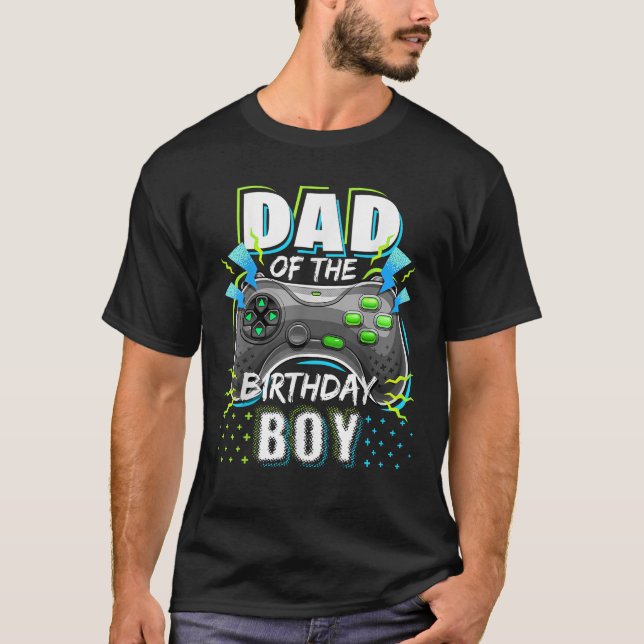 Camiseta Pai do Birthday Boy Matching Video Gamer Birth (Frente)