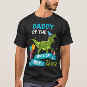 Camiseta Pai do Birthday Boy RAWR T-Rex Dinosaur Birt