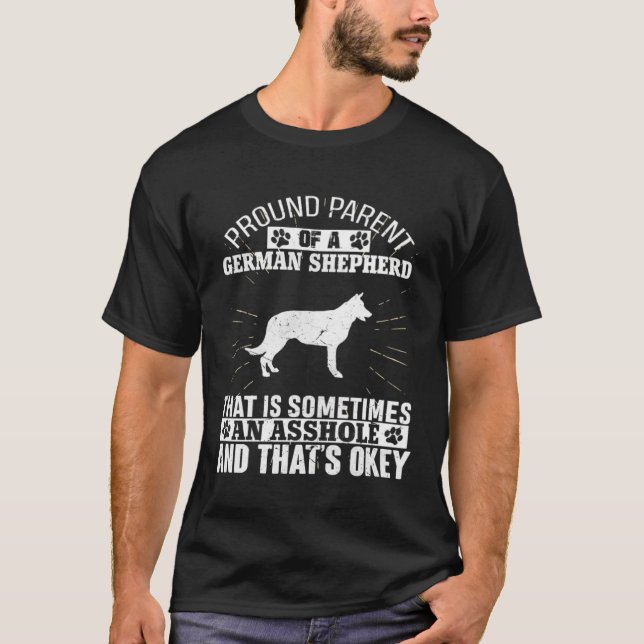 Camiseta Pai do Cachorro German shepherd para Mulheres Cach (Frente)