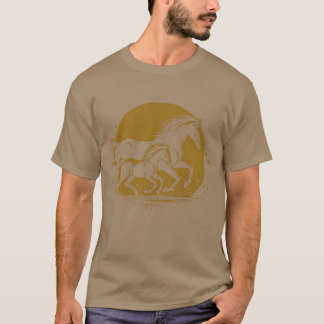 Camiseta Pai do Cavalo e filho a correr retro