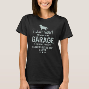 Camiseta Pai do Corgi do Retriever Dourado Garagem Homens P