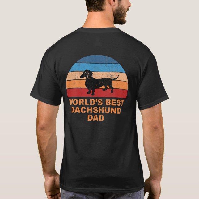 Camiseta Pai do Dachshund do mundo efeito afligido retro do (Verso)