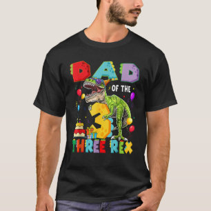 Camiseta Pai Do Dinossauro T R De Três Rapazes aniversário