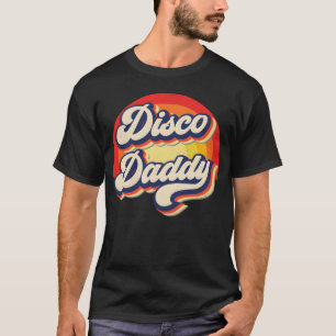 Camiseta Pai do Disco Arco-íris Groovy Retro Homens Pai Div