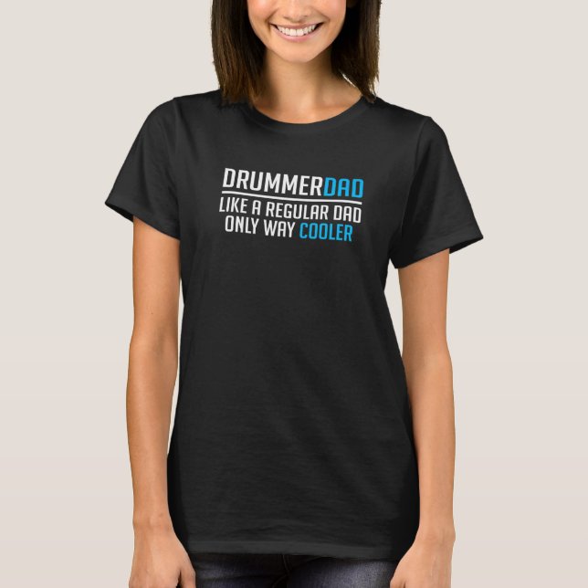 Camiseta Pai Do Drummer Da Caneta Como Um Pai De Drummer Do (Frente)