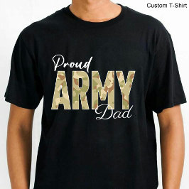 Camiseta Pai do exército orgulhoso / Preto da família milit