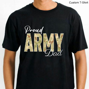 Camiseta Pai do exército orgulhoso / Preto da família milit