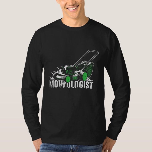 Camiseta Pai do Funny Mowologista Corta Homens Piada (Frente)