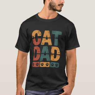 Camiseta Pai do gato Vintage Retro Cat Lover Pai Padre Dia 