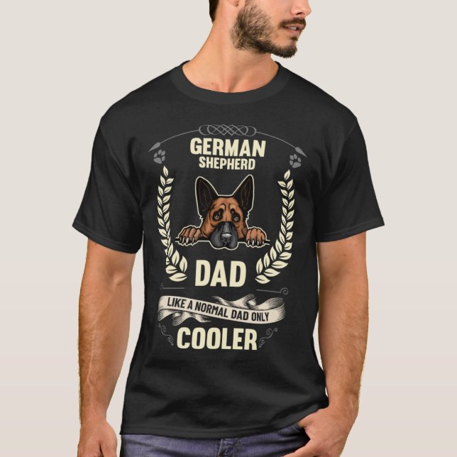 Camiseta Pai Do german shepherd Como Um Pai Normal Apenas M (Frente)