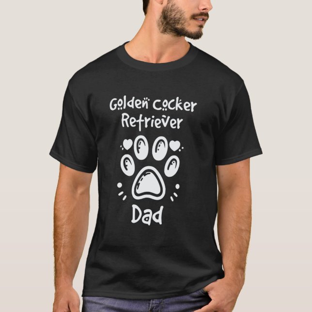 Camiseta Pai do Golden Cocker Retriever Cocker Spaniel Dour (Frente)