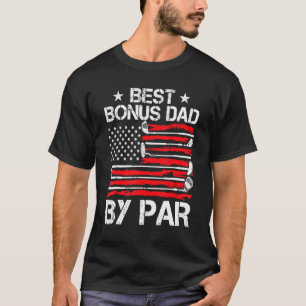 Camiseta Pai Do Golf Best Bonus Par Golfer American Flag Fa