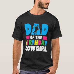 Camiseta Pai do Homem do Aniversário Cowgirl Ocidental Amer