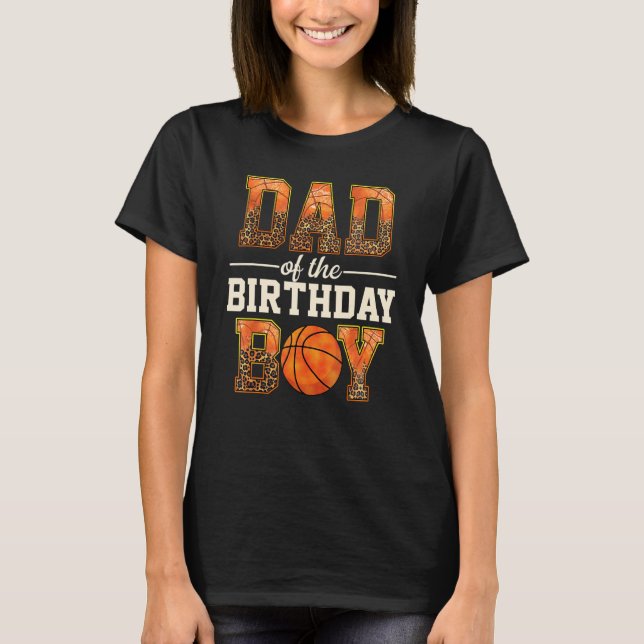 Camiseta Pai Do Jogador De Basquete De Birthday Boy Le (Frente)