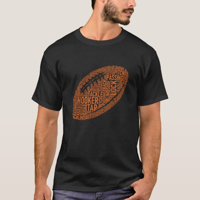Camiseta Pai do Jogador de Rugby Typografia do Rugby Player (Frente)