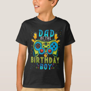 Camiseta Pai Do Jogo De Vídeo Birthday Boy Que Corresponde