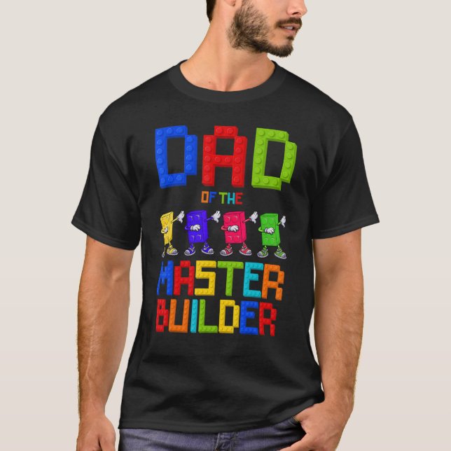 Camiseta Pai do Master Builder Birthday Boy Blocks (Frente)