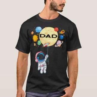 Camiseta Pai Do Menino Astronauta De Aniversário Planetas E