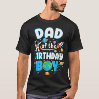 Camiseta Pai Do Menino Astronauta Família Espaço Aniversári
