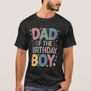 Camiseta Pai do Menino de Aniversário Arte Colorida