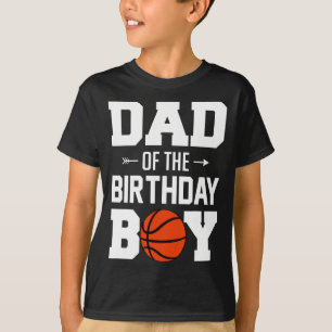 Camiseta Pai do menino de aniversário basquete menino fami