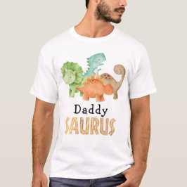 Camiseta Pai do menino de aniversário Dinossauros Pai Sauru