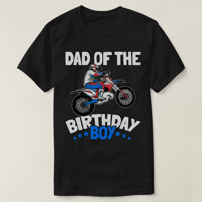 Camiseta Pai do menino de aniversário Engraçado, Bike Motoc (Frente do Design)