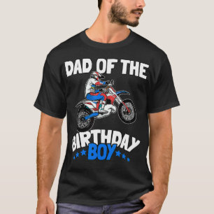 Camiseta Pai do menino de aniversário Engraçado, Bike Motoc