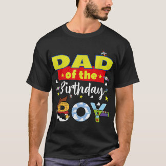 Camiseta Pai Do Menino De Aniversário Família Diversão Hist