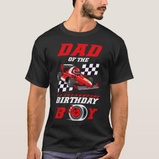 Camiseta Pai Do Menino Do Aniversário Equipe De Corrida Do