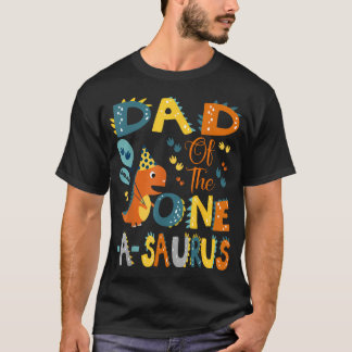 Camiseta Pai do One-A-Saurus Aniversário de 1 ano Dinossaur