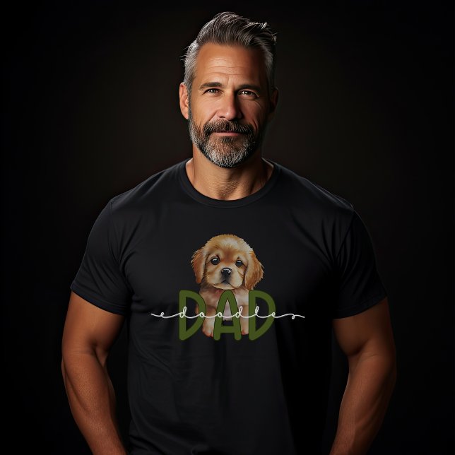 Camiseta Pai do ouro de porta verde e branco de cão (Criador carregado)