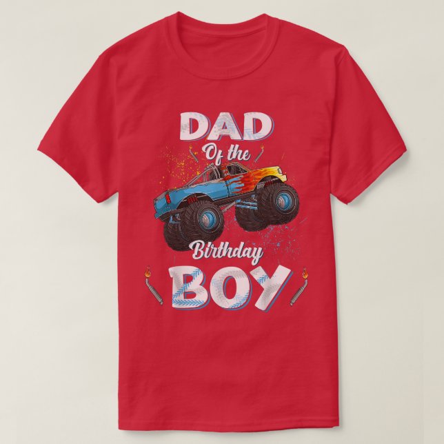 Camiseta Pai Do Pai De Homens Do Aniversário Do Monstro Do  (Frente do Design)