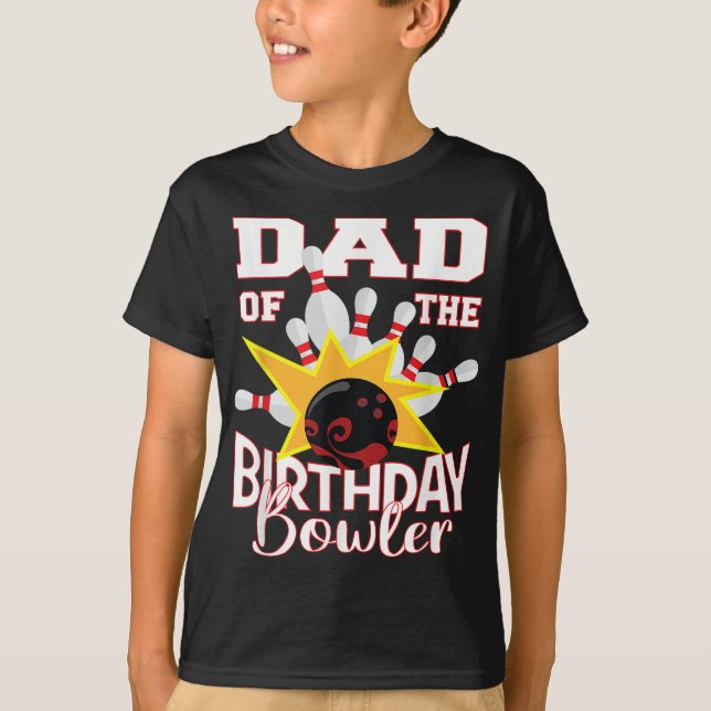 Camiseta Pai Do Partido Birthday Bowler Kid Boliche Party (Frente)