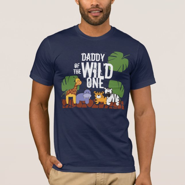Camiseta PAI do Partido primeiro aniversario Safari WILD ON (Frente)
