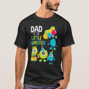 Camiseta Pai Do Pequeno Monstro Aniversário Toddler Boy Gir