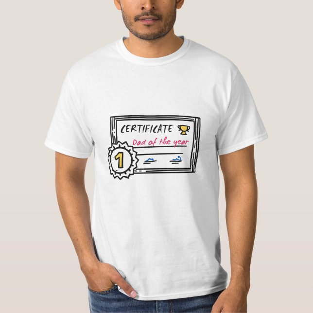 Camiseta Pai do Prêmio de certificado do ano (Frente)