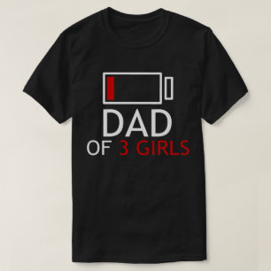Camiseta pai do presente de dia de os pais de três meninas