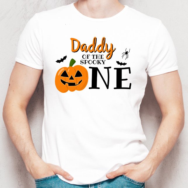 Camiseta Pai Do primeiro aniversario De Halloween Spooky On (Criador carregado)