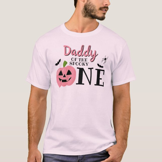 Camiseta Pai Do primeiro aniversario De Halloween Spooky On (Frente)