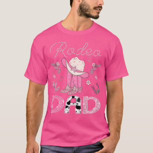 Camiseta Pai do Rodeio Aniversário de 1 Ano Botas Rosa Cowg