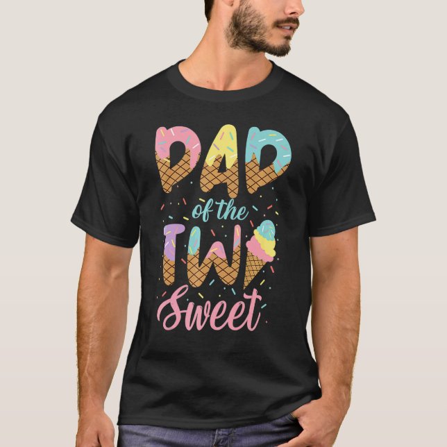 Camiseta Pai Do segundo De Sorvete De Garota De Aniversário (Frente)