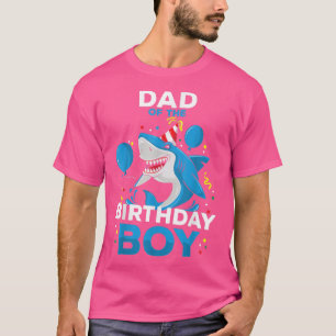 Camiseta Pai do Tema do Oceano Tubarão de Aniversário Corre