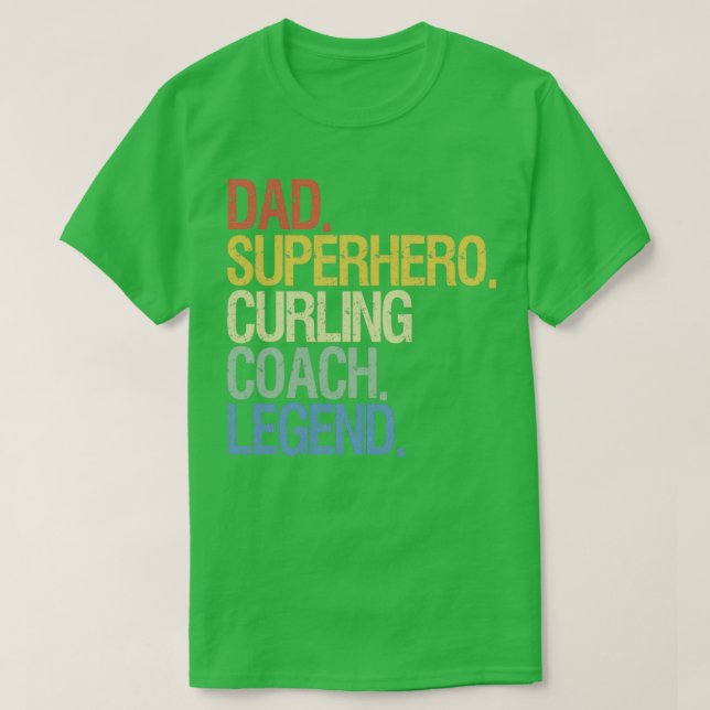 Camiseta Pai do treinador Curling (Frente do Design)