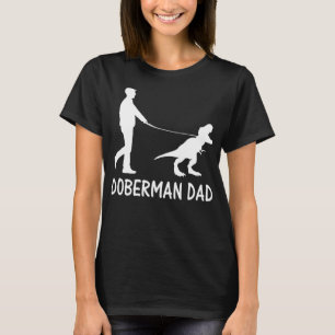 Camiseta Pai Doberman Dinosaur Dobie Dog Proprietário Funny