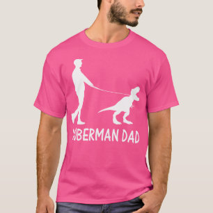 Camiseta Pai Doberman Dinosaur Dobie Dog Proprietário Funny